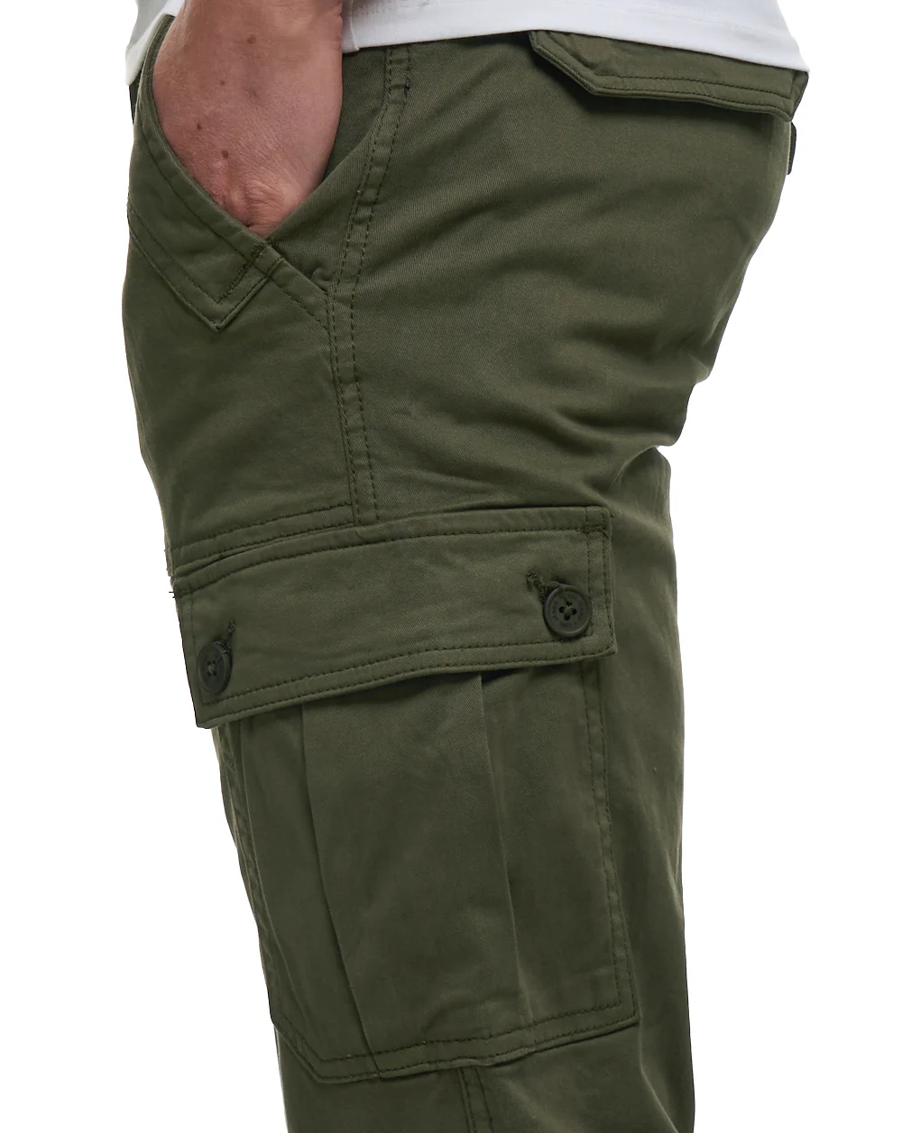 80s Casual Classics Albion Cargo Pants Olive Green - Image 2