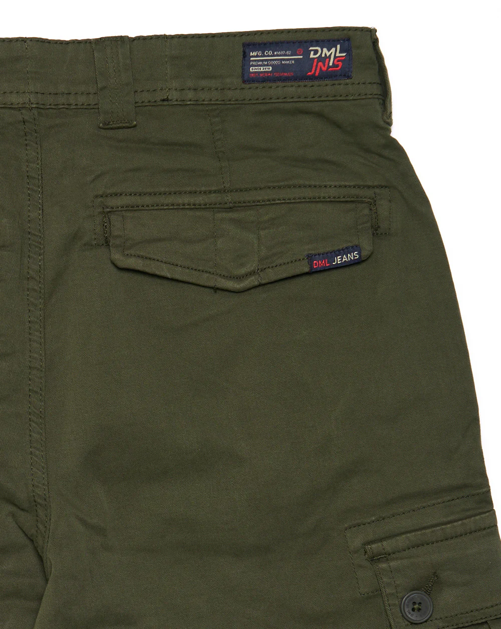 80s Casual Classics Benson Cargo Shorts Olive Green - Image 2