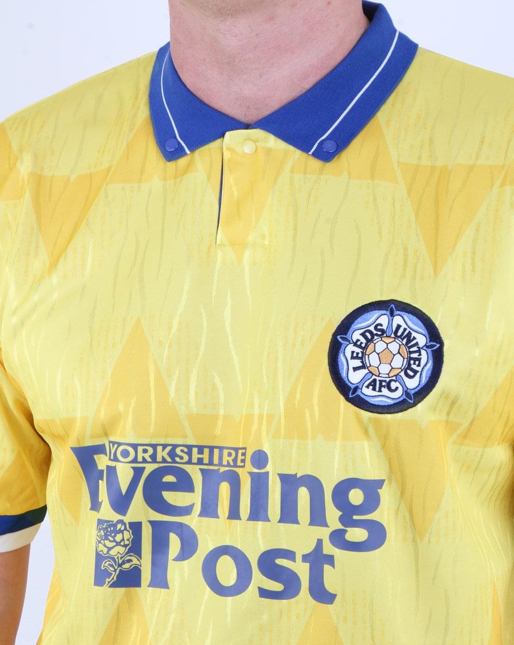 80s Casual Classics Leeds 1992 Away Retro Shirt Yellow - Image 2