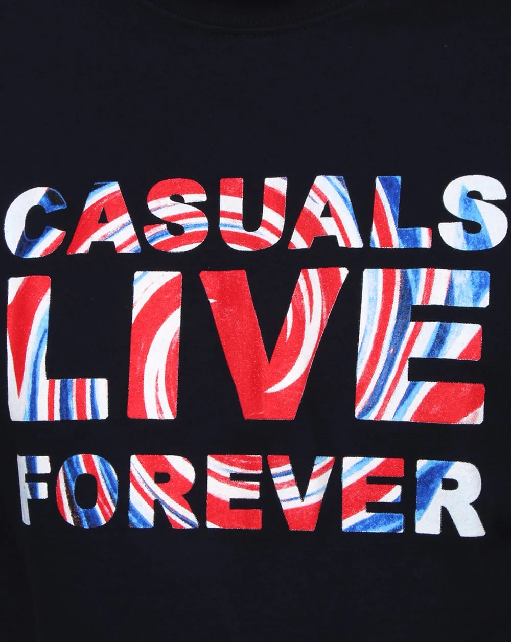 80s Casual Classics Live Forever T Shirt Navy - Image 2
