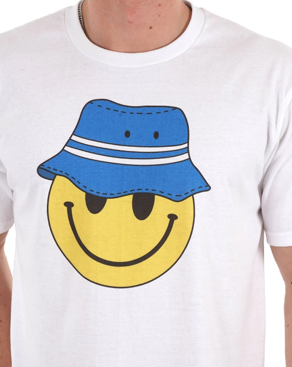 80s Casual Classics Smiley Casual T Shirt White/Blue - Image 2