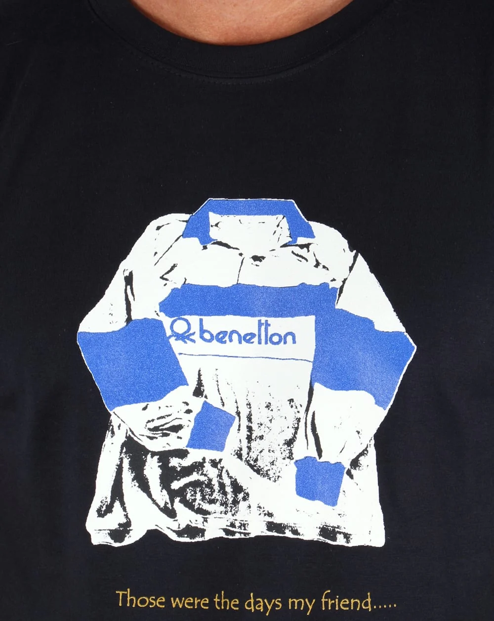 80s Casuals Benetton Rugby Print T-shirt Navy - Image 2