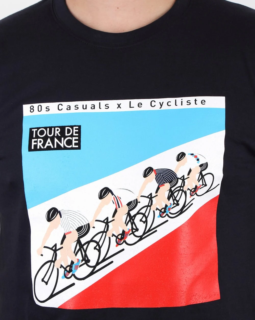 80s Casuals Le Cycliste 1983 Tour T Shirt Navy - Image 2