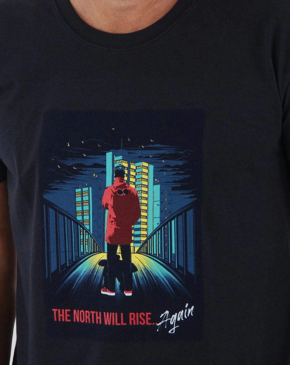 80s Casuals The North Will Rise Again T-shirt Navy - Image 2