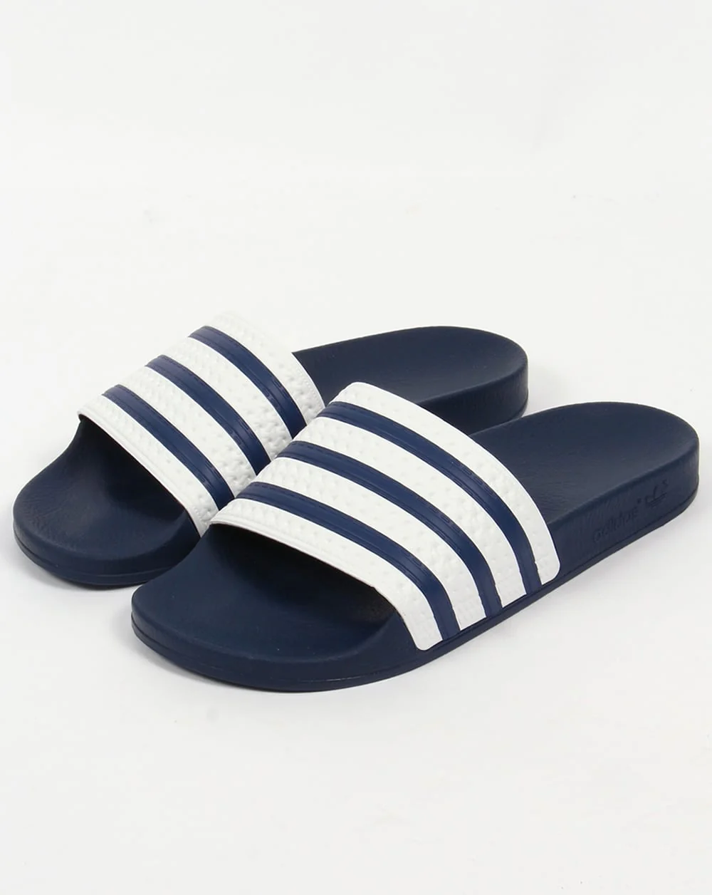 Adidas Adilette Sliders White/Navy - Image 2