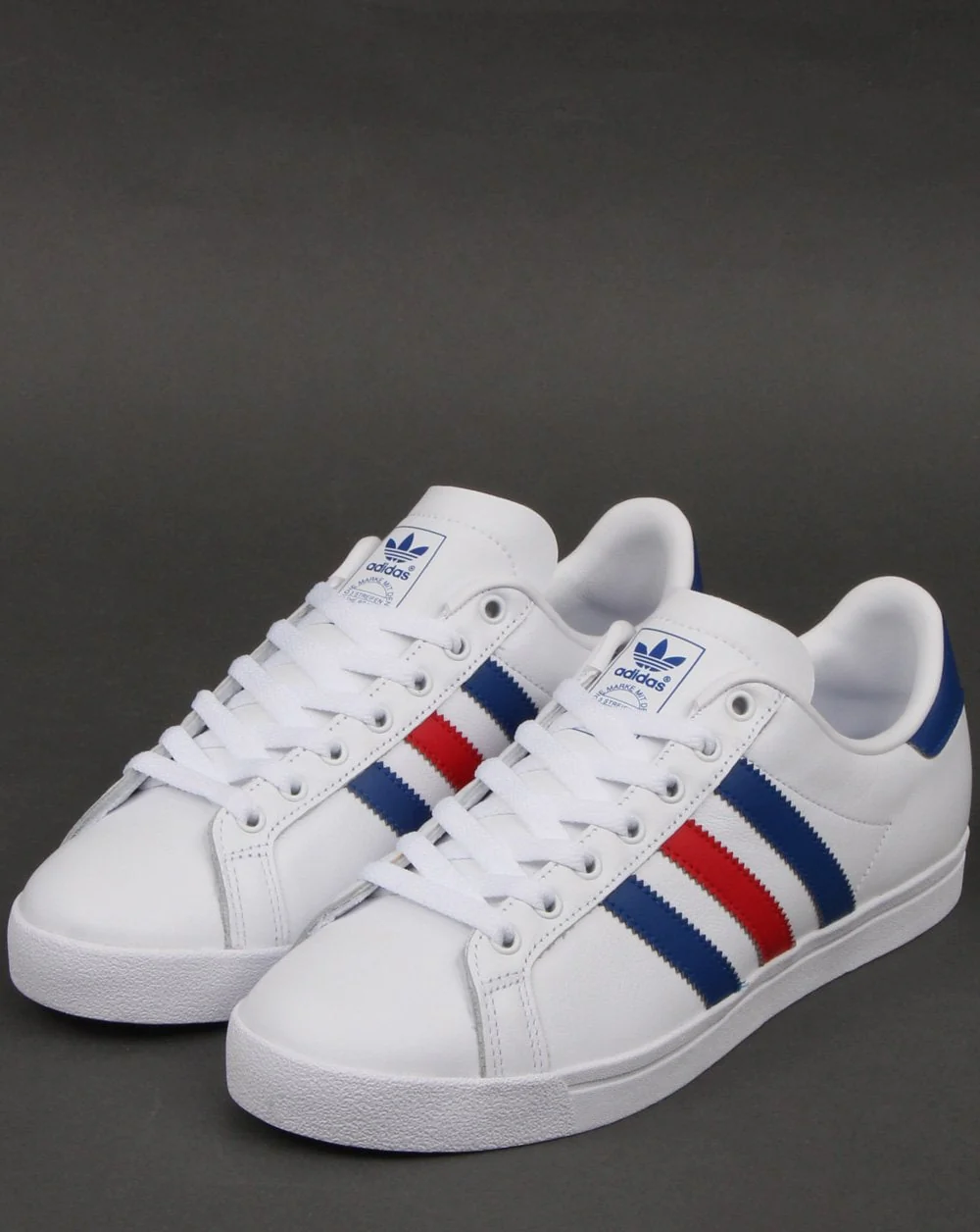 Adidas Coast Star Trainers White/Royal/Red - Image 3