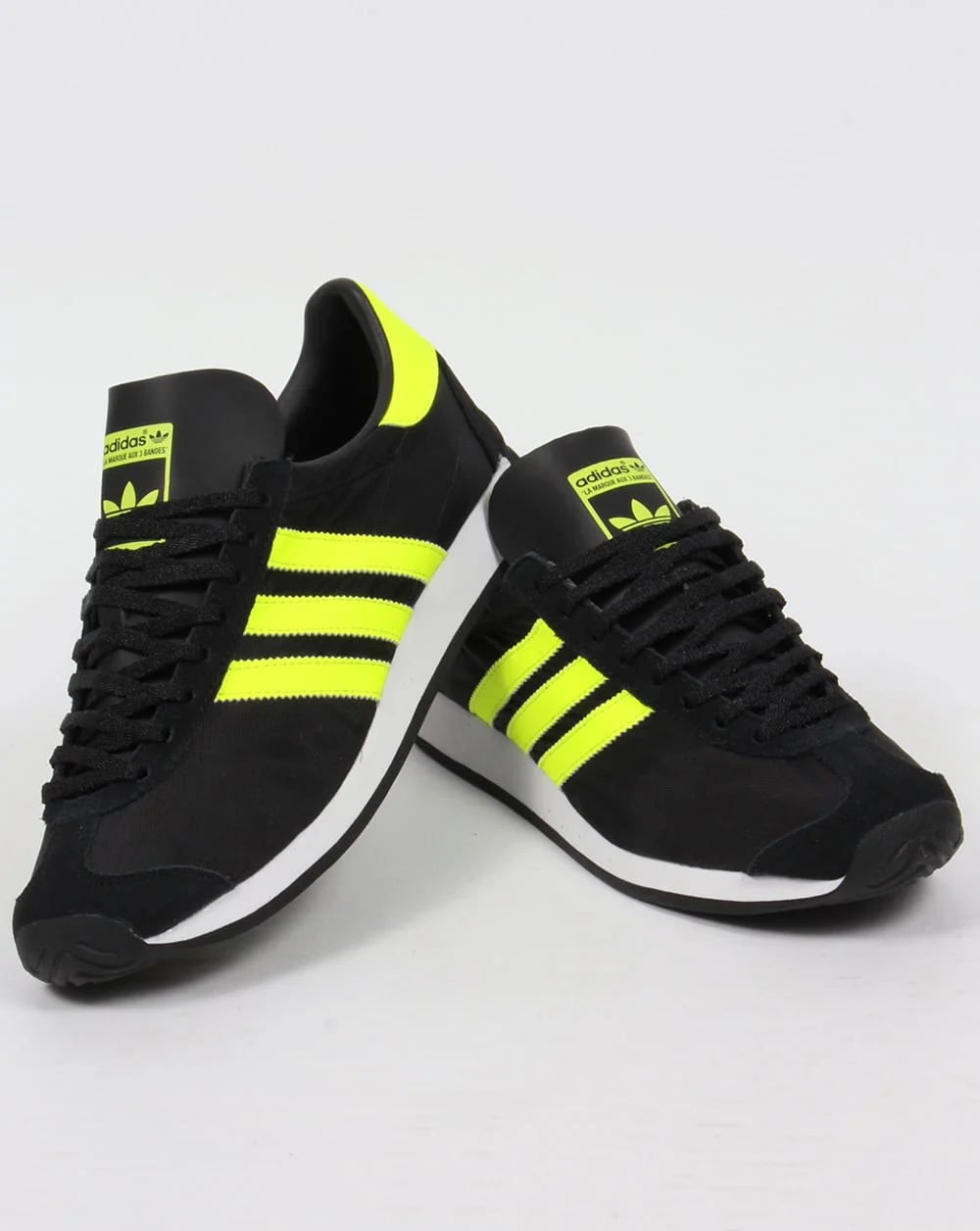 Adidas Country OG Trainers Black/Solar Yellow - Image 3