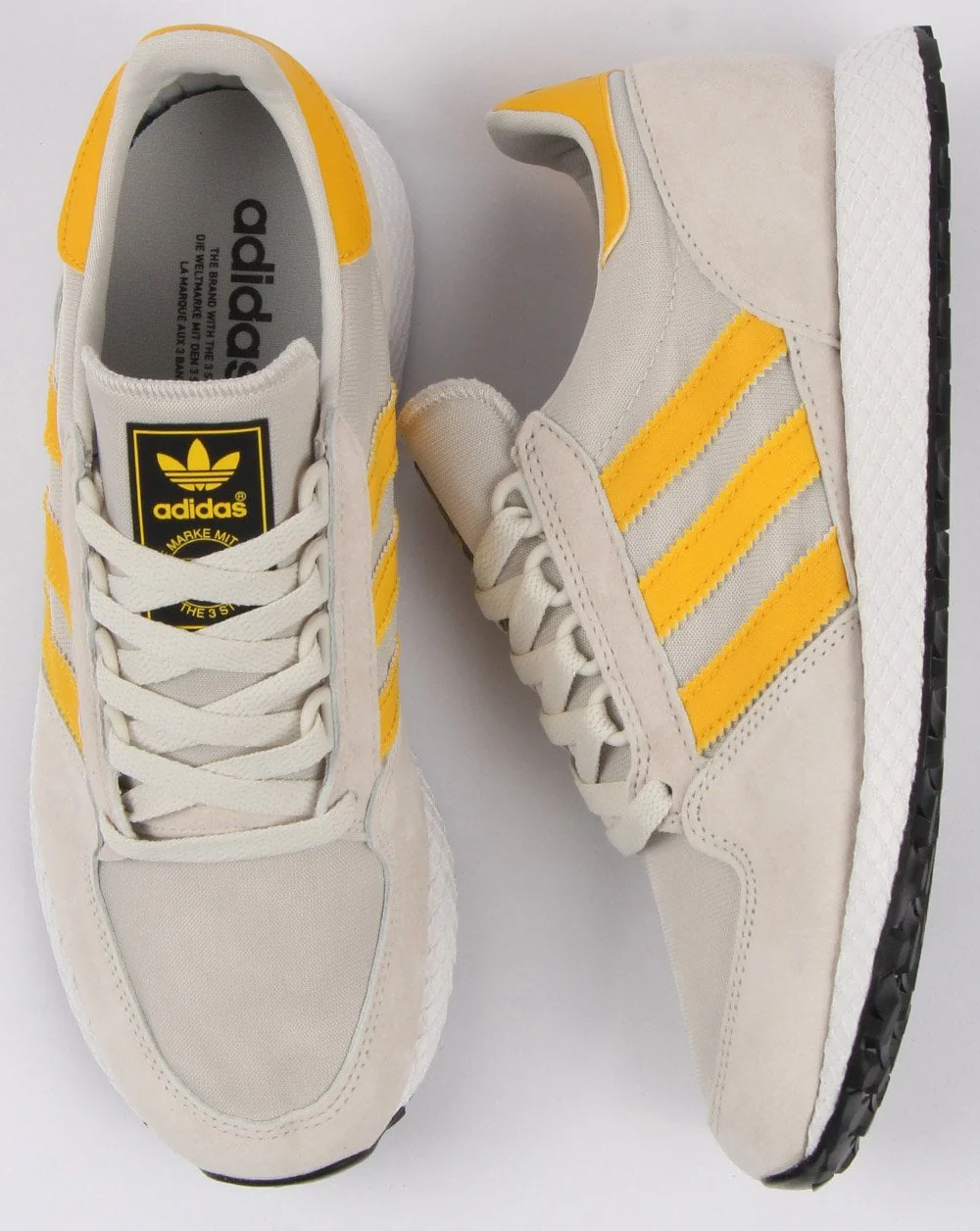 Adidas Forest Grove Trainers Raw White/Yellow - Image 2