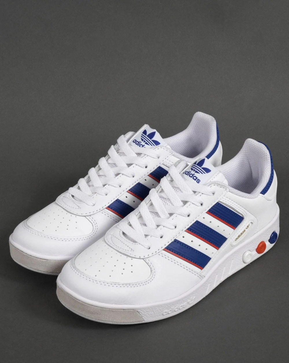 Adidas G.s. Court White/Royal/Orange - Image 3