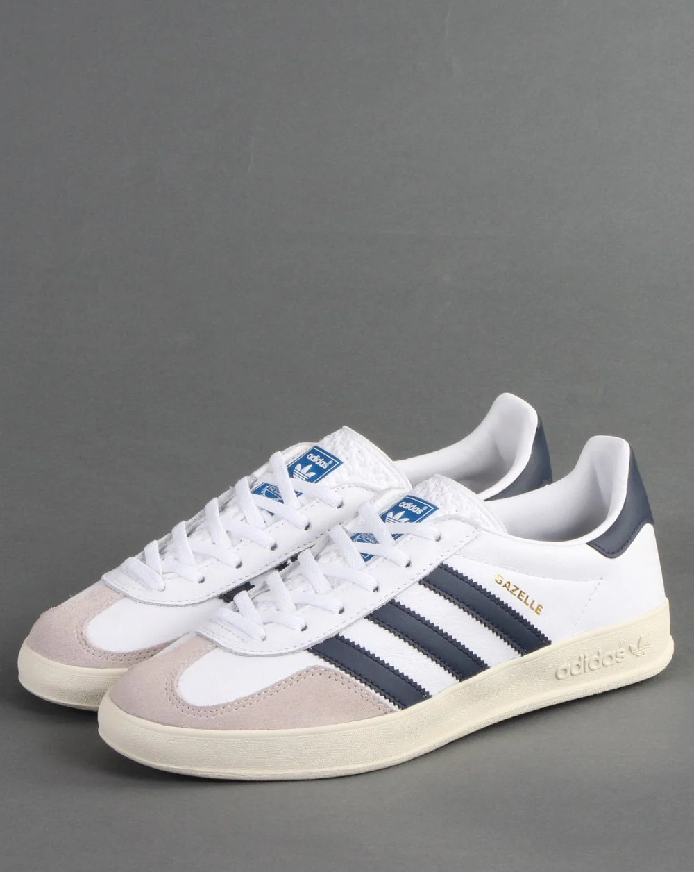 Adidas Gazelle Indoor Trainers White/Navy - Image 4