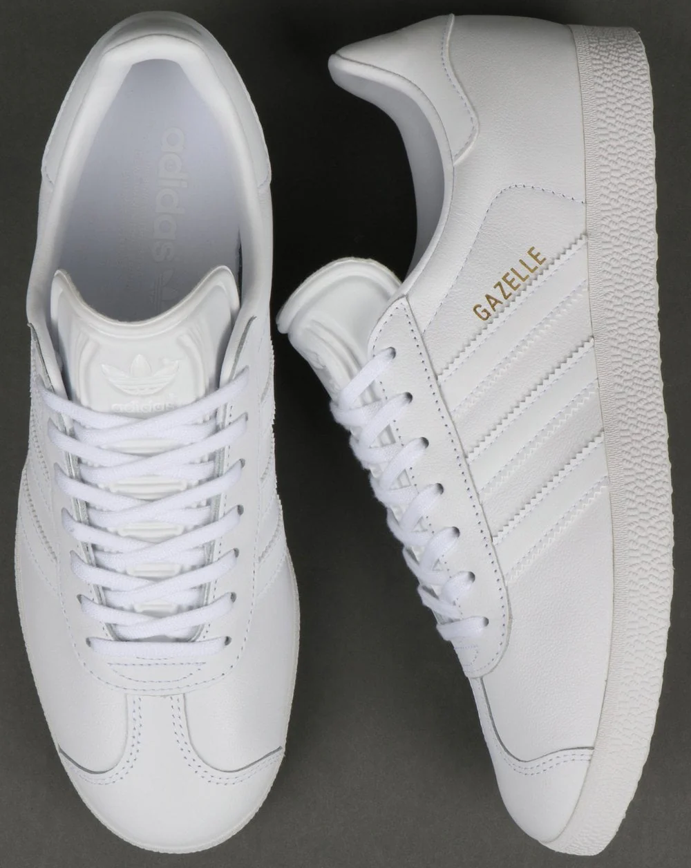 Adidas Gazelle Leather Trainers in White - Image 2