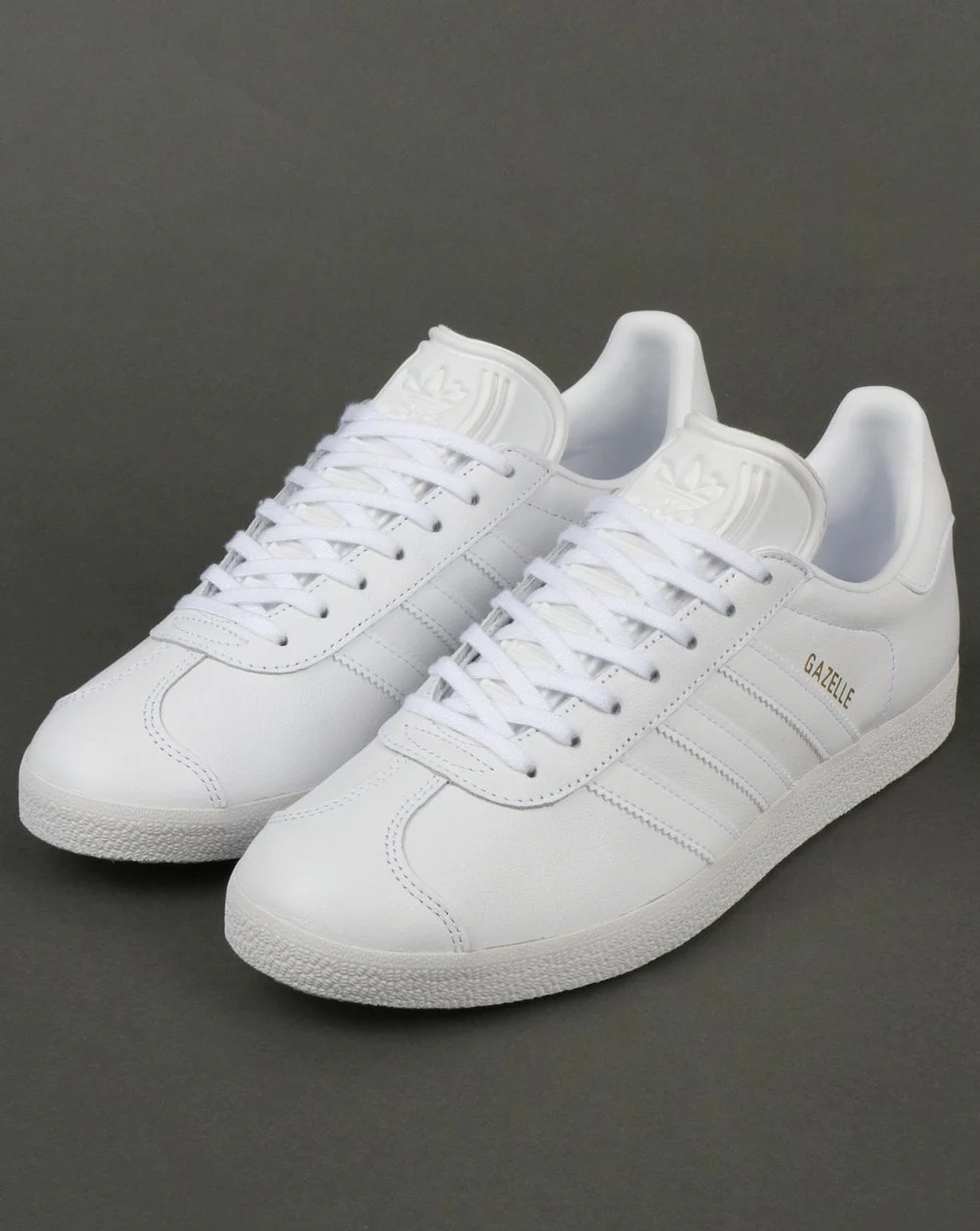 Adidas Gazelle Leather Trainers in White - Image 3