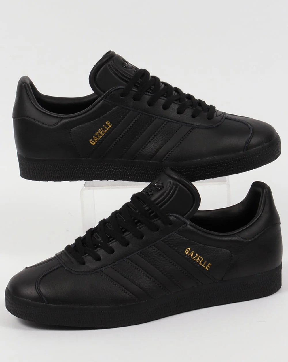 Adidas Gazelle Leather Trainers Triple Black