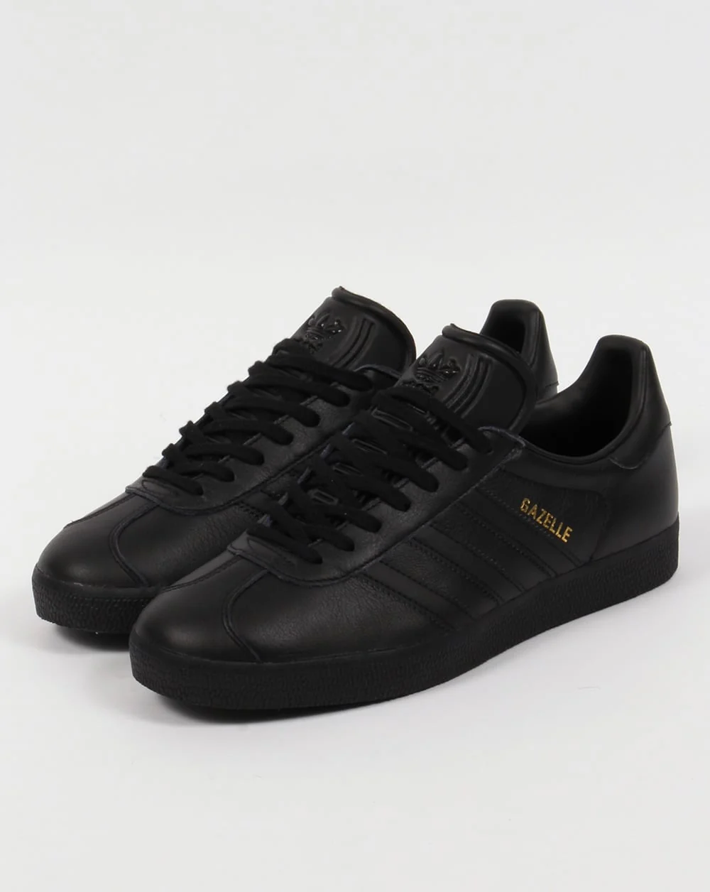 Adidas Gazelle Leather Trainers Triple Black - Image 4
