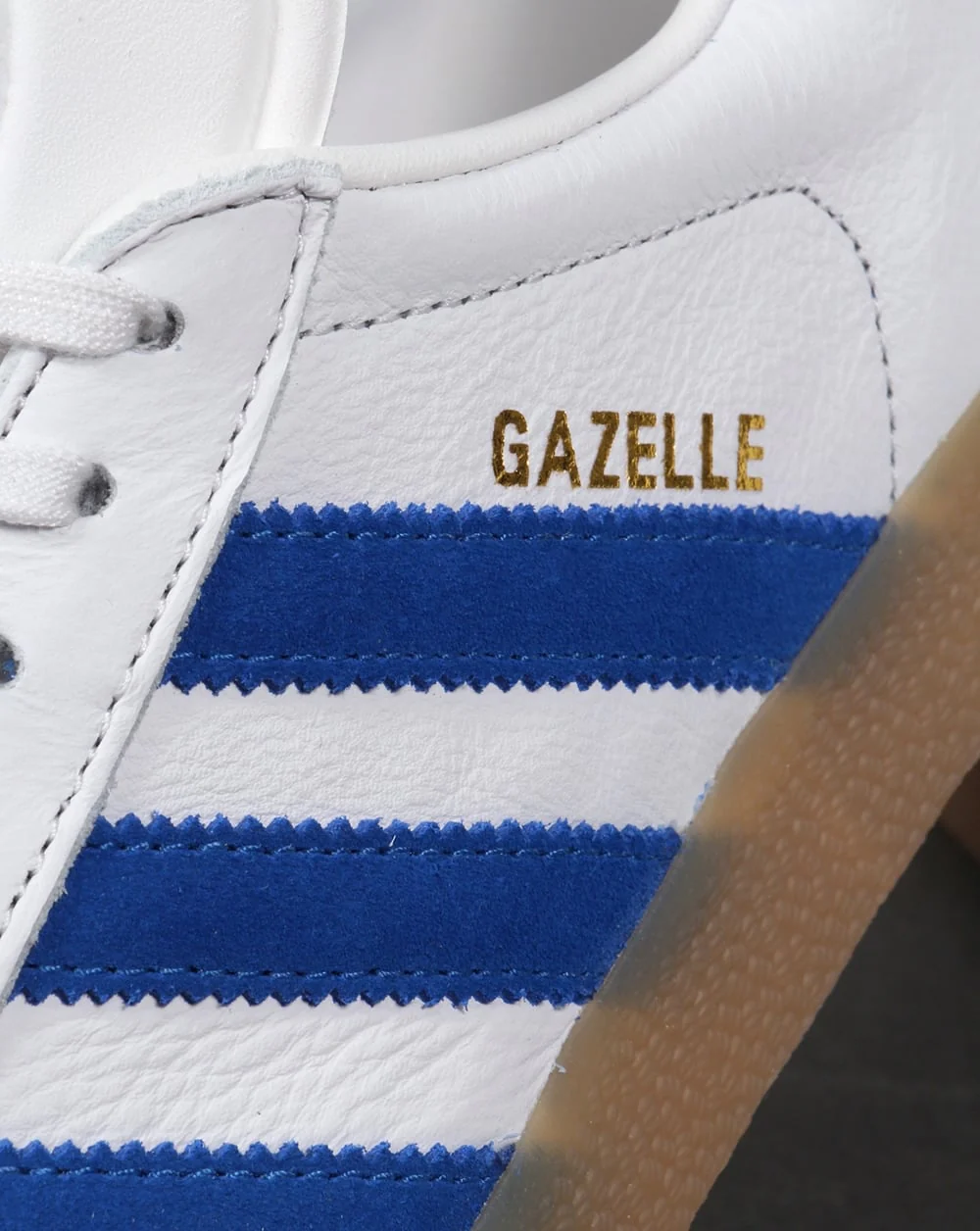 Adidas Gazelle Leather Trainers White/Royal Gum - Image 2