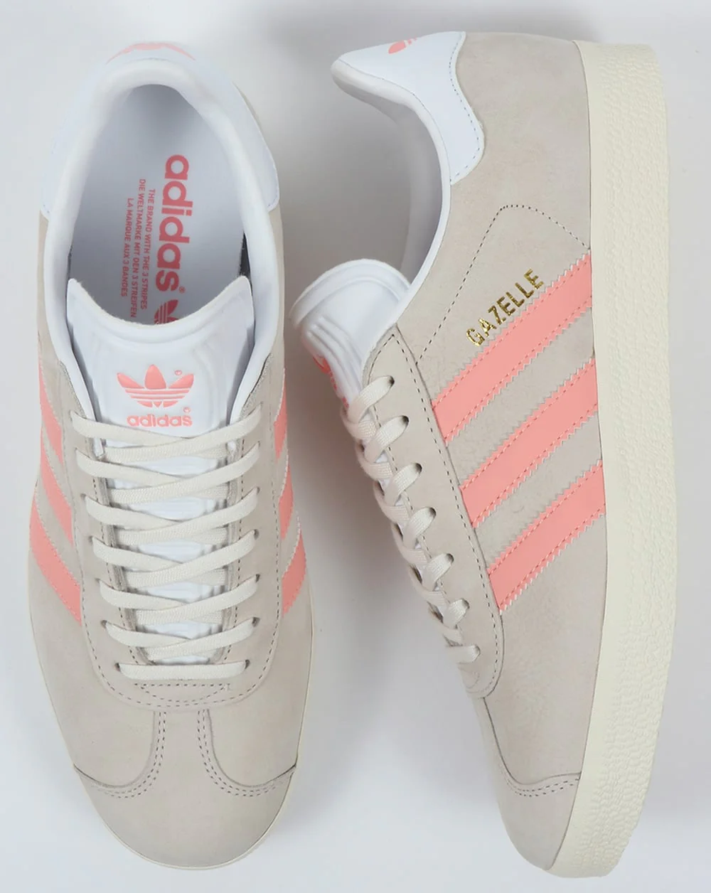 Adidas Gazelle Trainers Chalk White/Light Pink - Image 2
