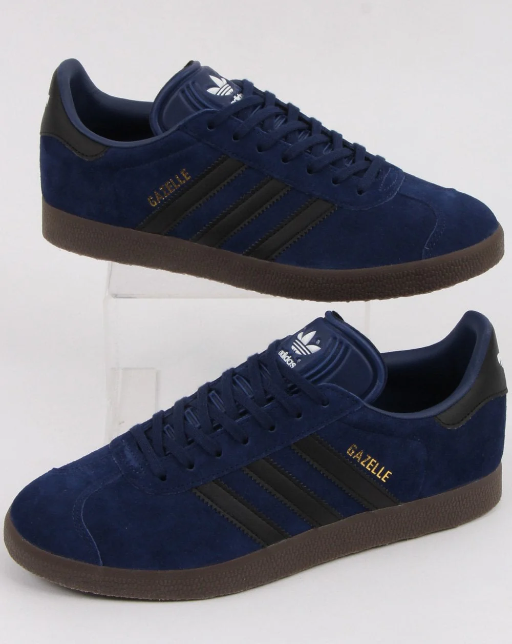 Adidas Gazelle Trainers Dark Blue/black/gum
