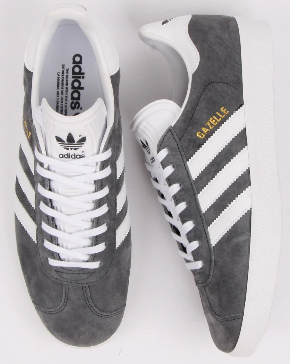 Adidas Gazelle Trainers Dk Grey/White - Image 3