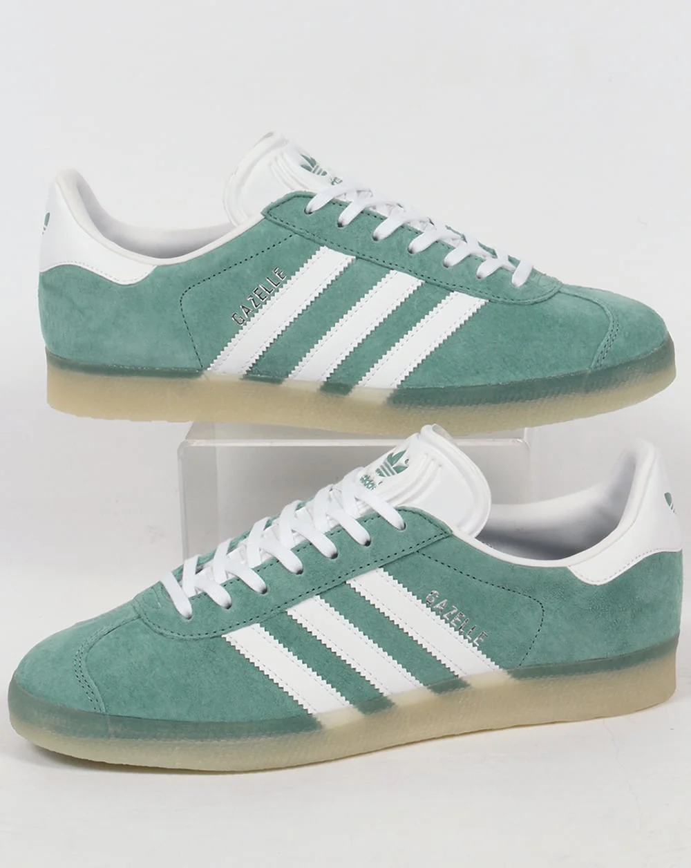 Adidas Gazelle Trainers Green Steel/Ice Gum