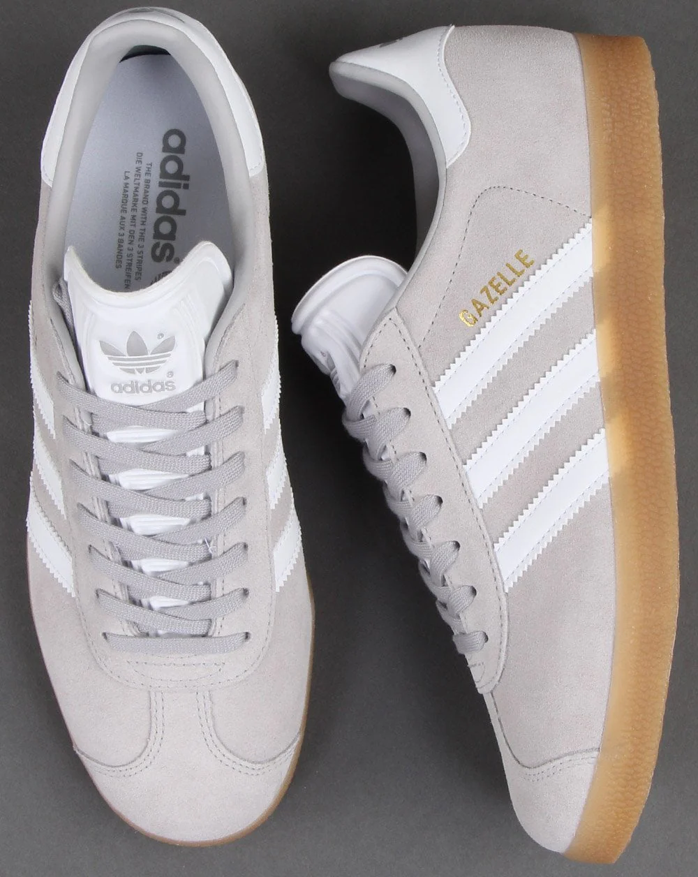 Adidas Gazelle Trainers Grey/White/Gum - Image 2