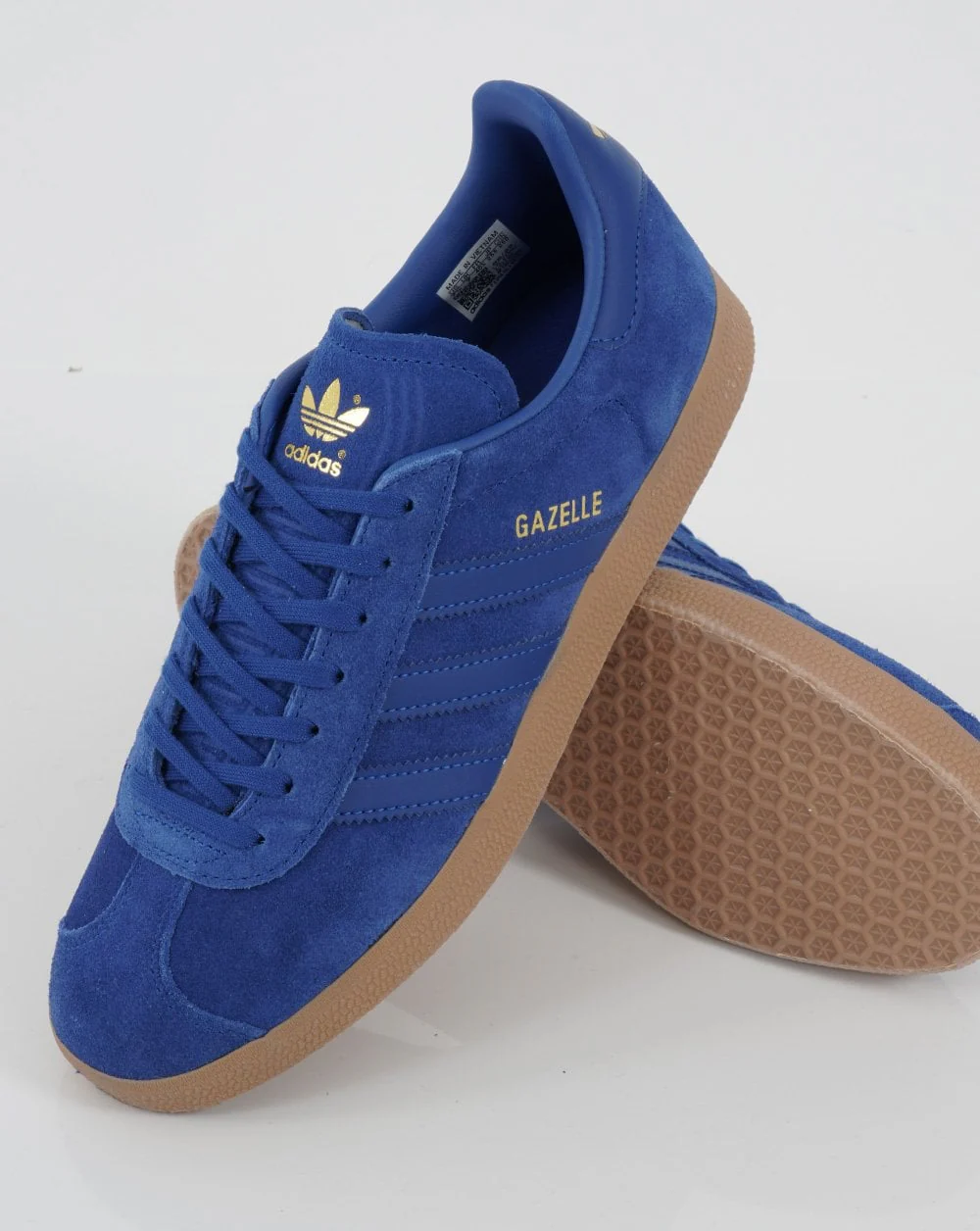 Adidas Gazelle Trainers Power Blue- Gold