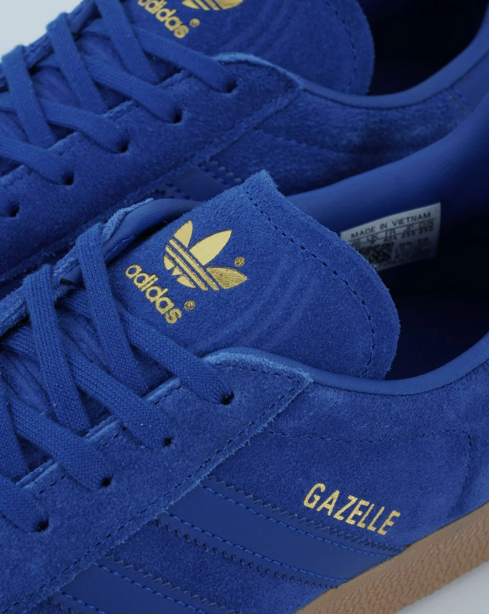 Adidas Gazelle Trainers Power Blue- Gold - Image 4