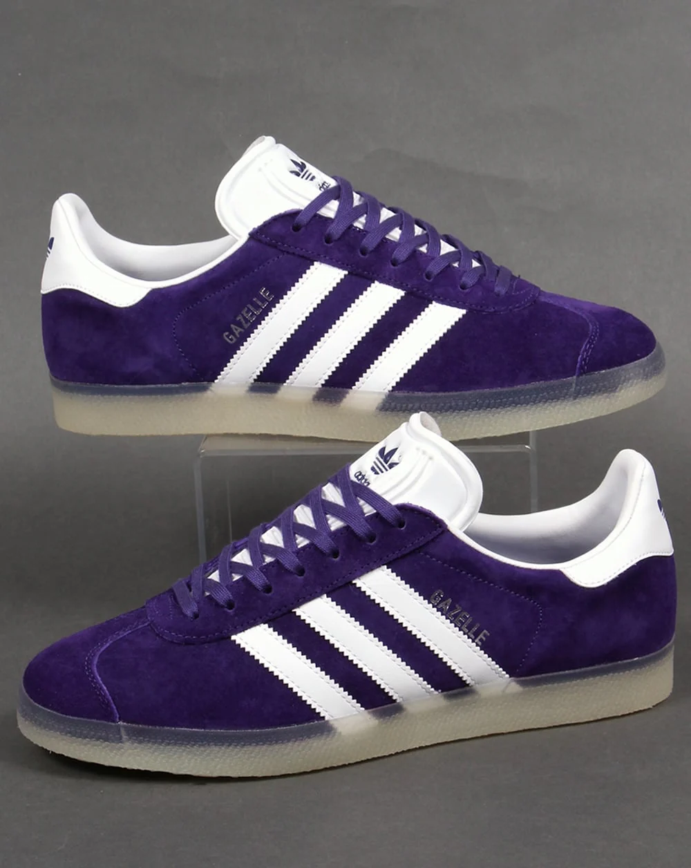 Adidas Gazelle Trainers Purple White/Ice Gum Sole