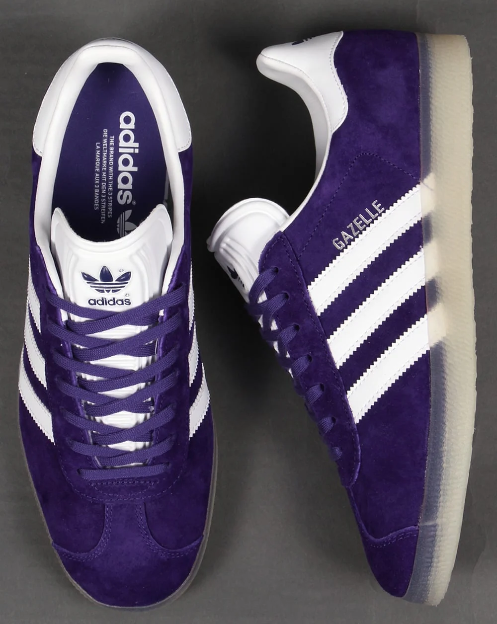 Adidas Gazelle Trainers Purple White/Ice Gum Sole - Image 2