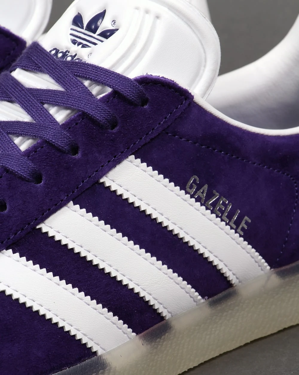 Adidas Gazelle Trainers Purple White/Ice Gum Sole - Image 4