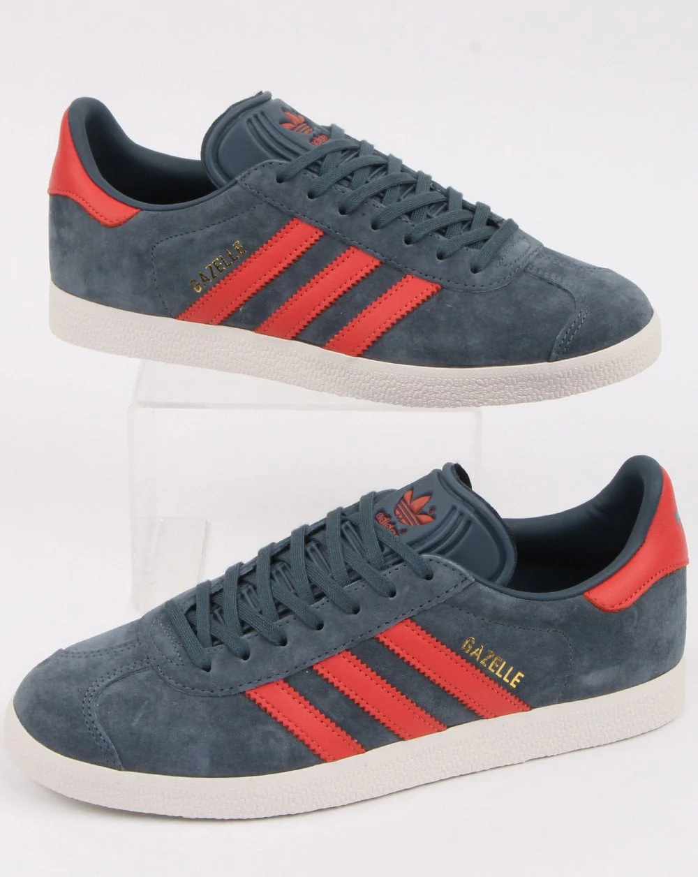 Adidas Gazelle Trainers Slate Blue/Trace Scarlet
