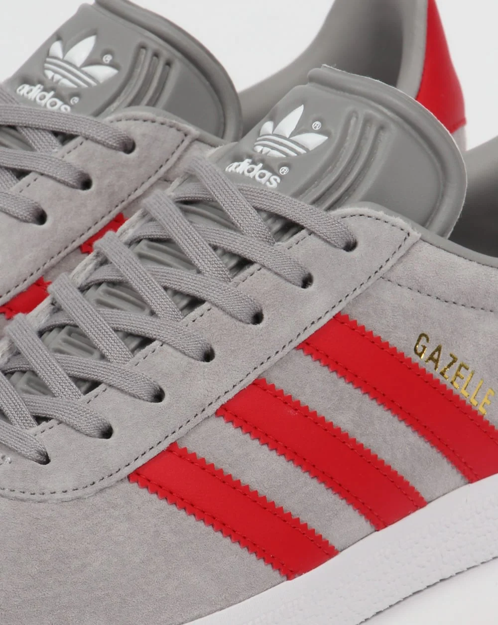 Adidas Gazelle Trainers Solid Grey/Red - Image 4