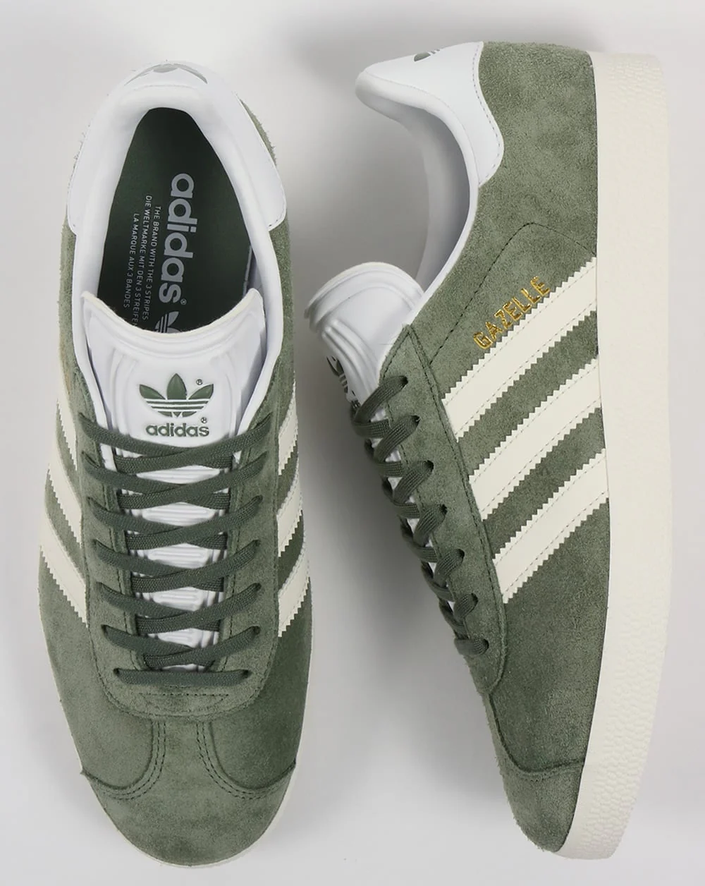 Adidas Gazelle Trainers Trace Green/Off White - Image 2