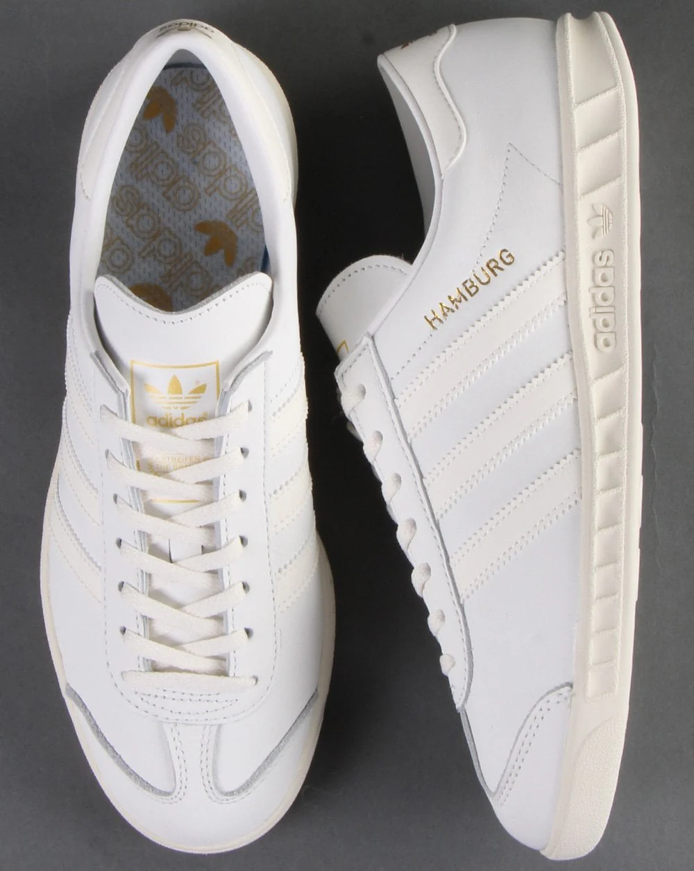 Adidas Hamburg Leather Trainers Vintage White
