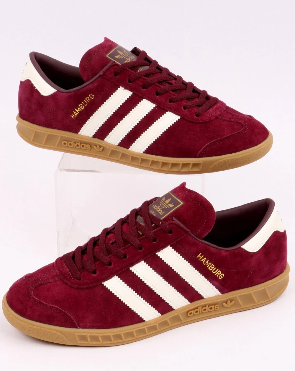 Adidas Hamburg Trainers Burgundy/White - Image 2