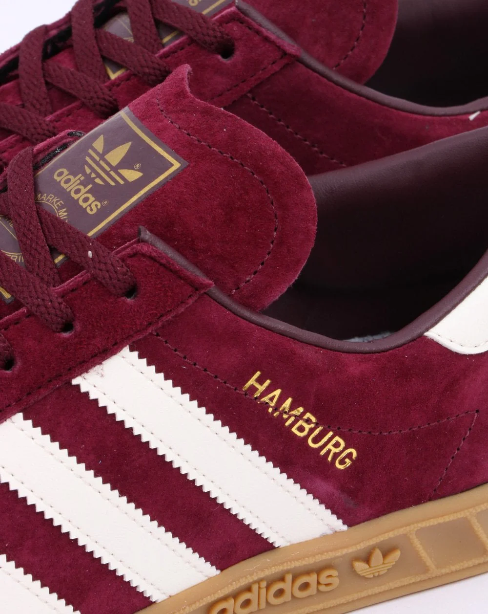 Adidas Hamburg Trainers Burgundy/White - Image 3