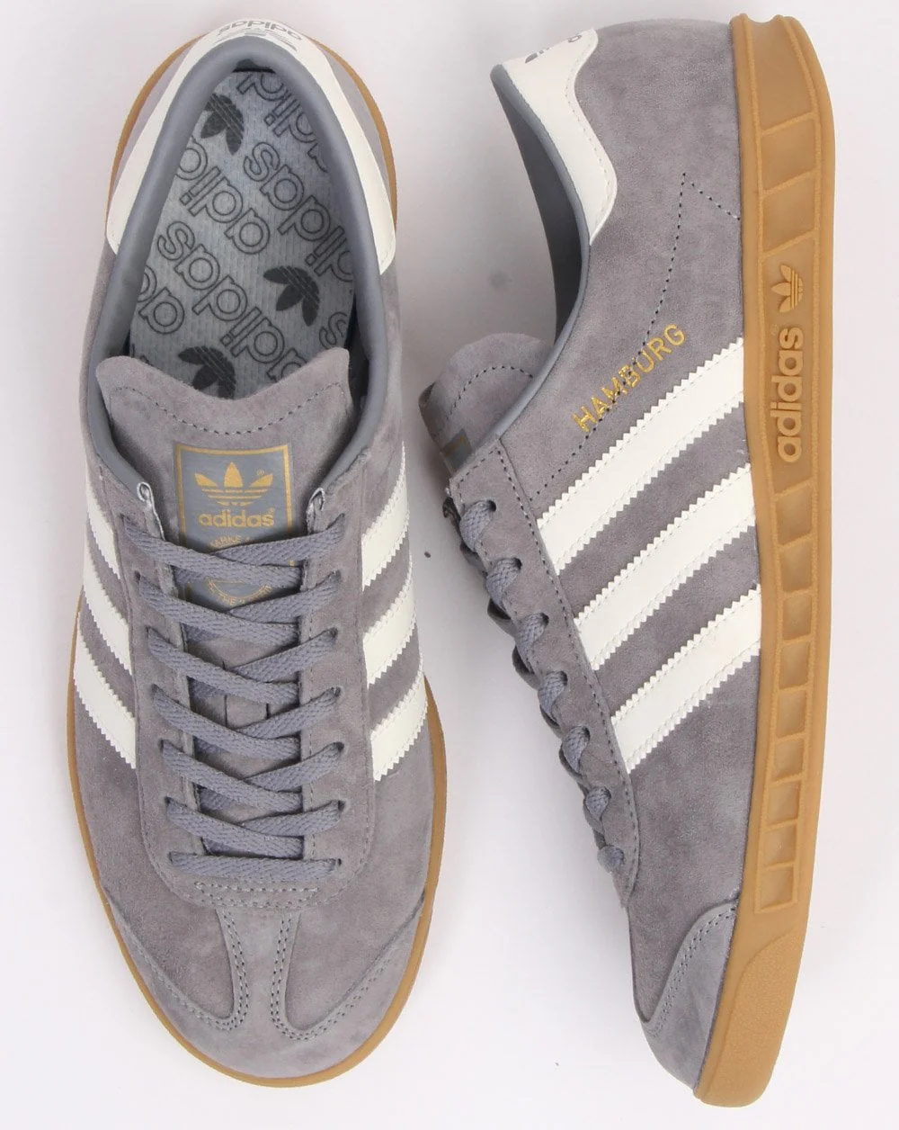 Adidas Hamburg Trainers Grey/Off White - Image 2