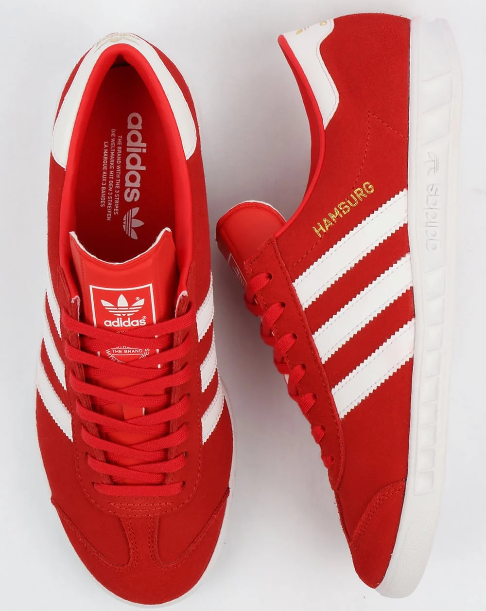 Adidas Hamburg Trainers Red/White - Image 2