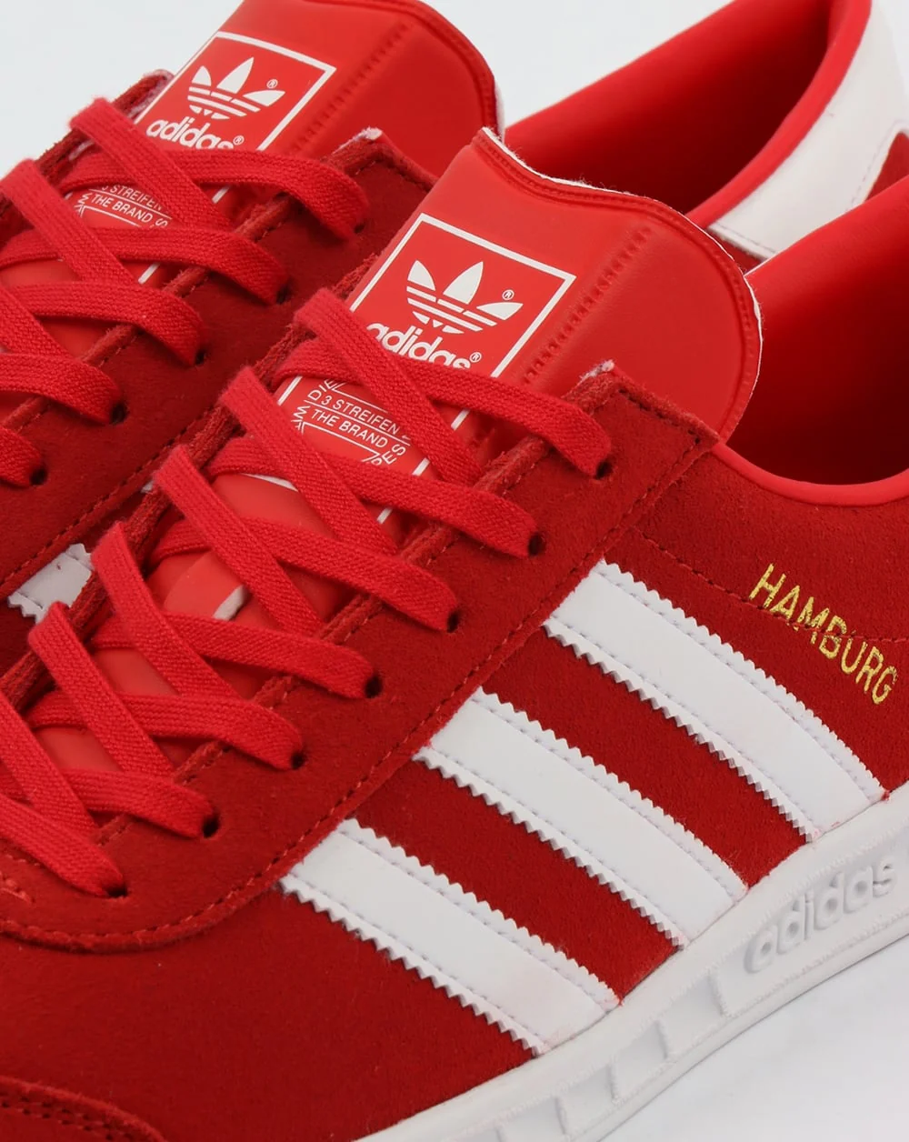 Adidas Hamburg Trainers Red/White - Image 4