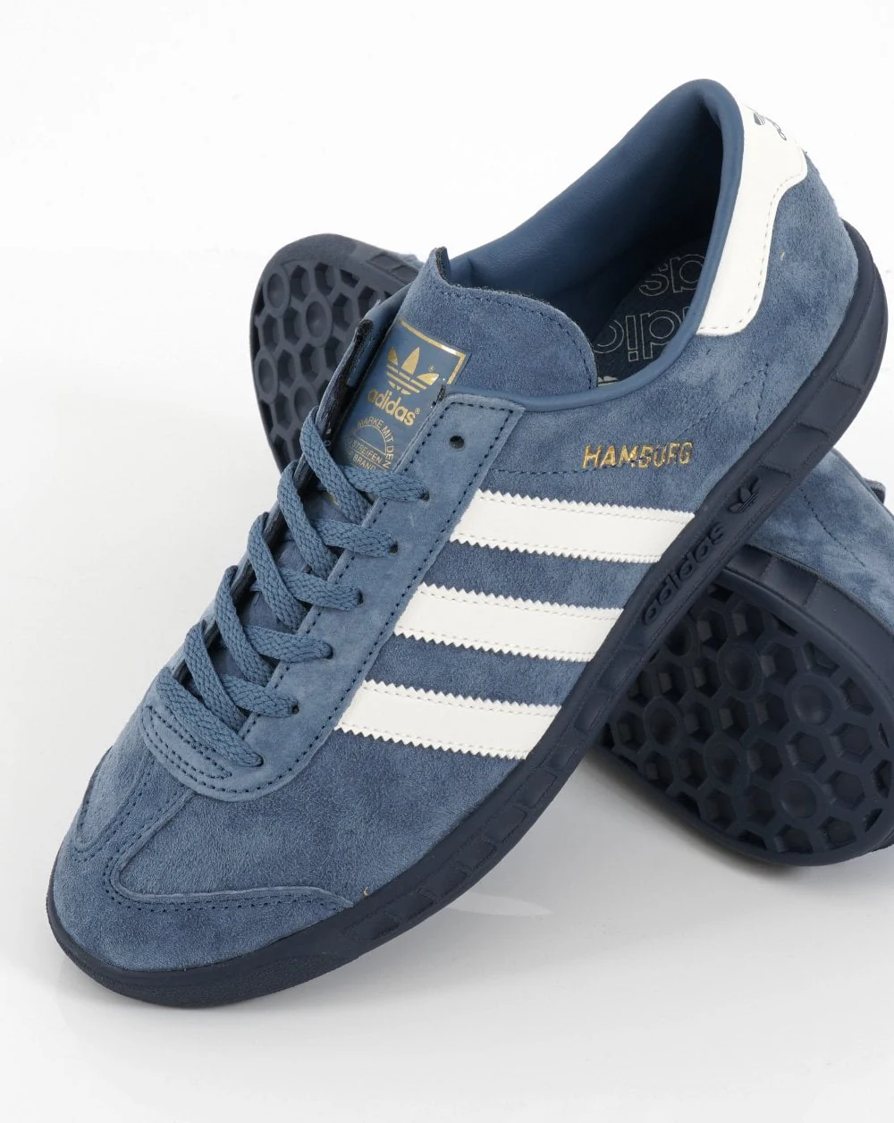 Adidas Hamburg Trainers Steel Blue/Off White - Image 4