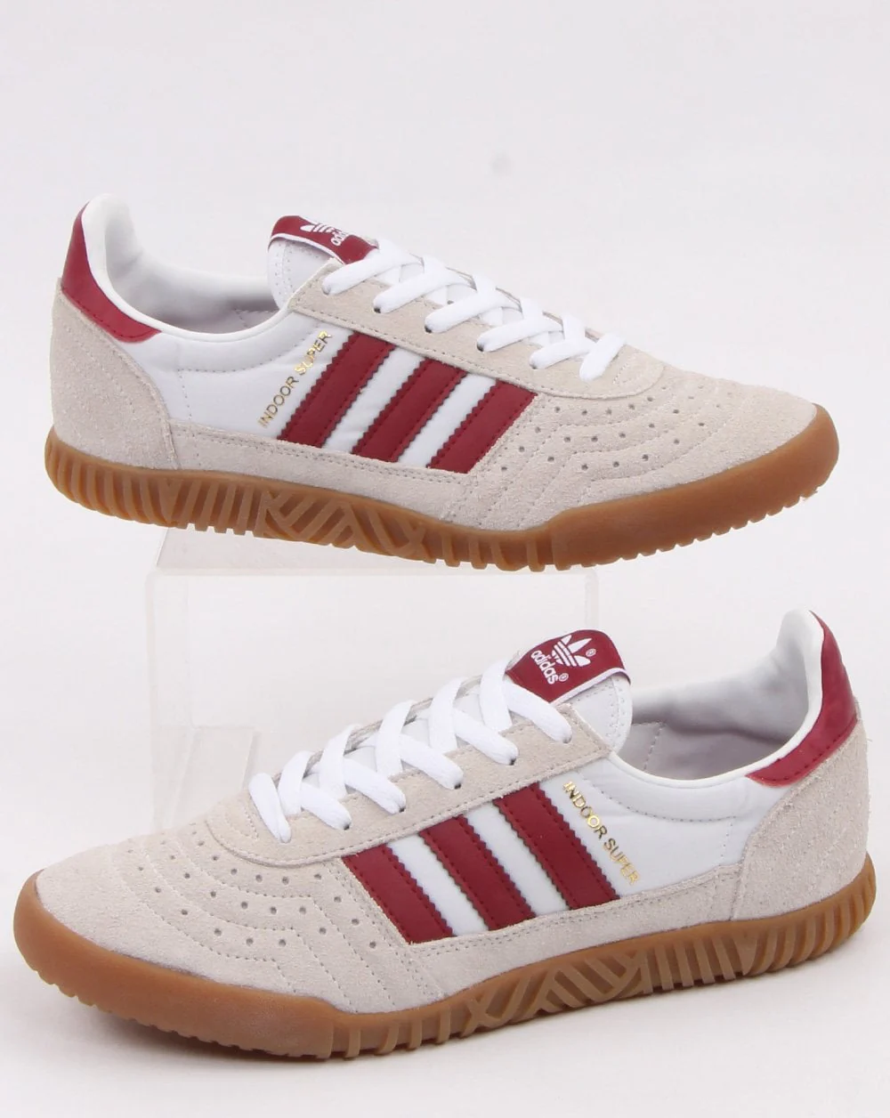 Adidas Indoor Super Trainers White/Burgundy