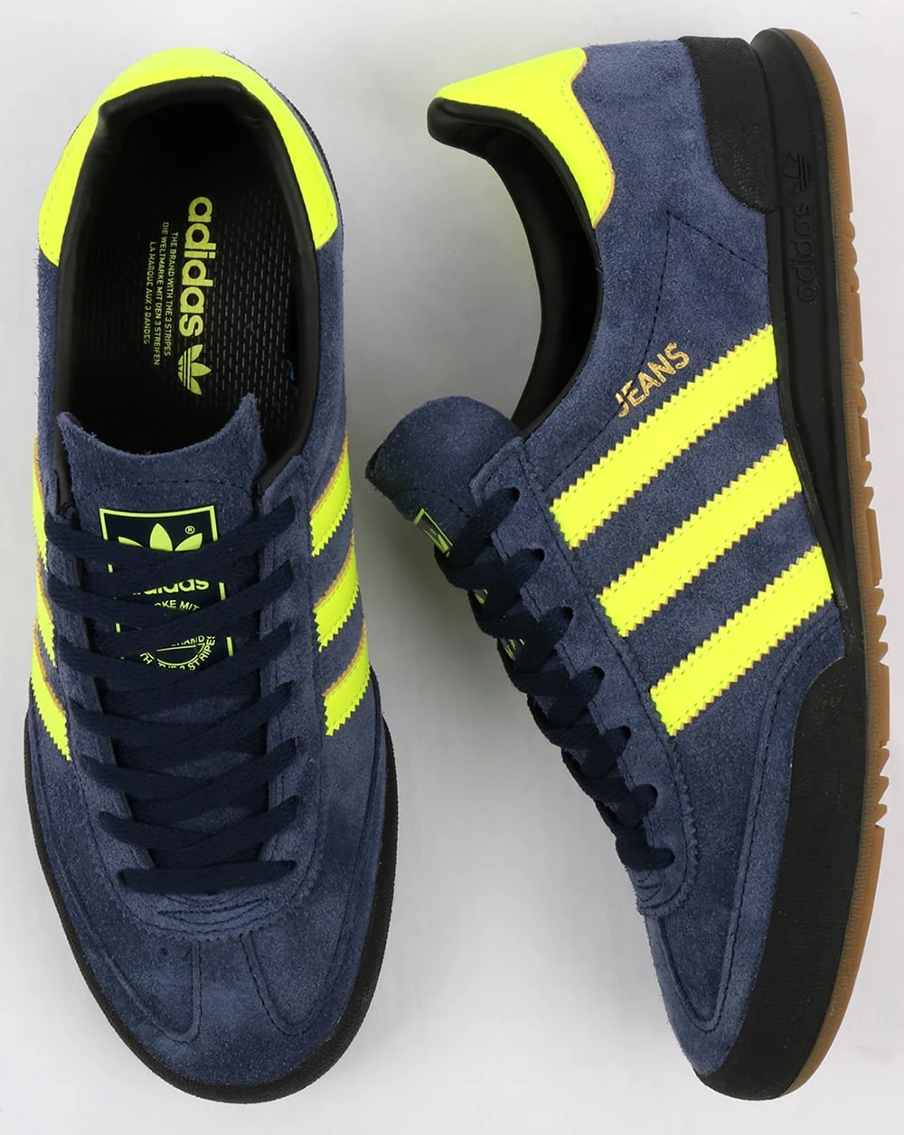 Adidas Jeans MK2 Trainers Navy/Solar Yellow - Image 2