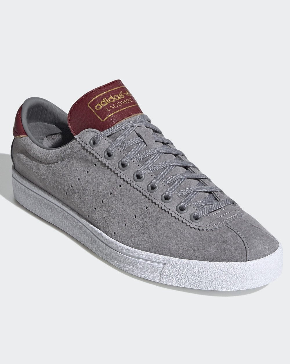 Adidas Lacombe Trainers Grey/Burgundy - Image 3
