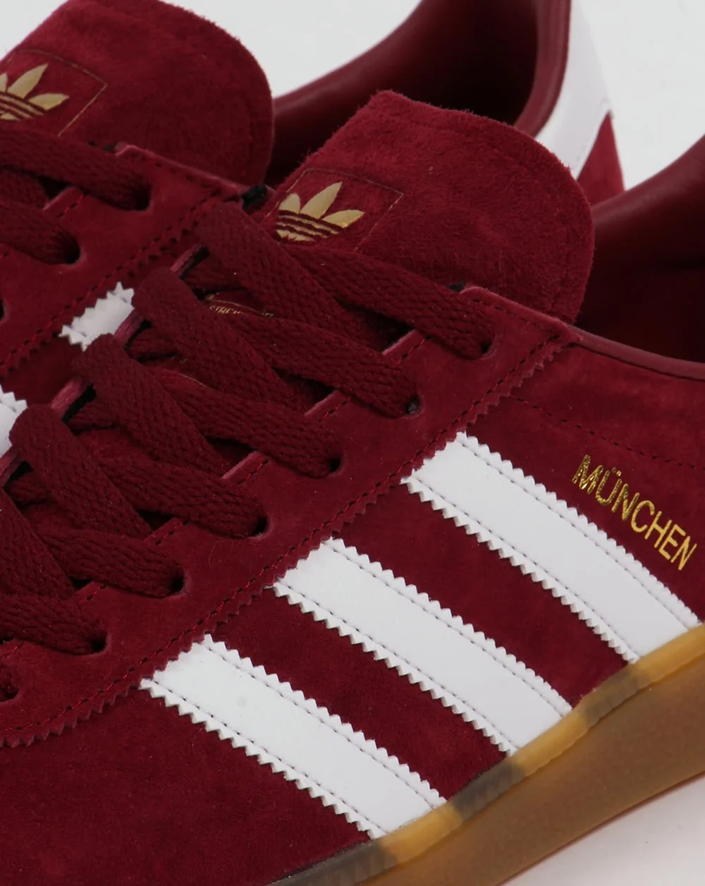 Adidas Munchen Trainers Burgundy/White - Image 4
