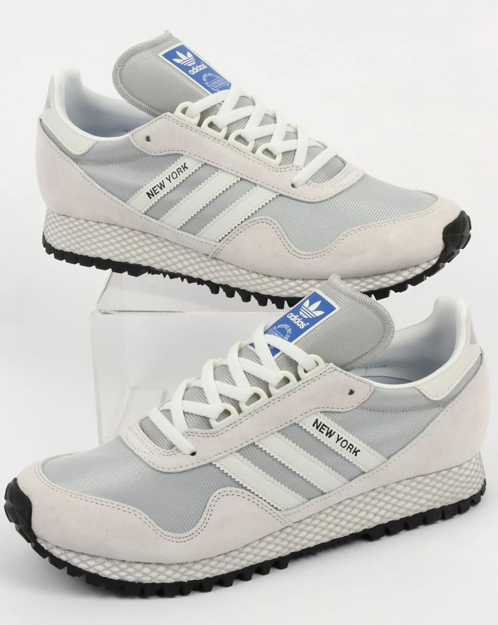 Adidas New York Trainers Crystal White/Grey - Image 3