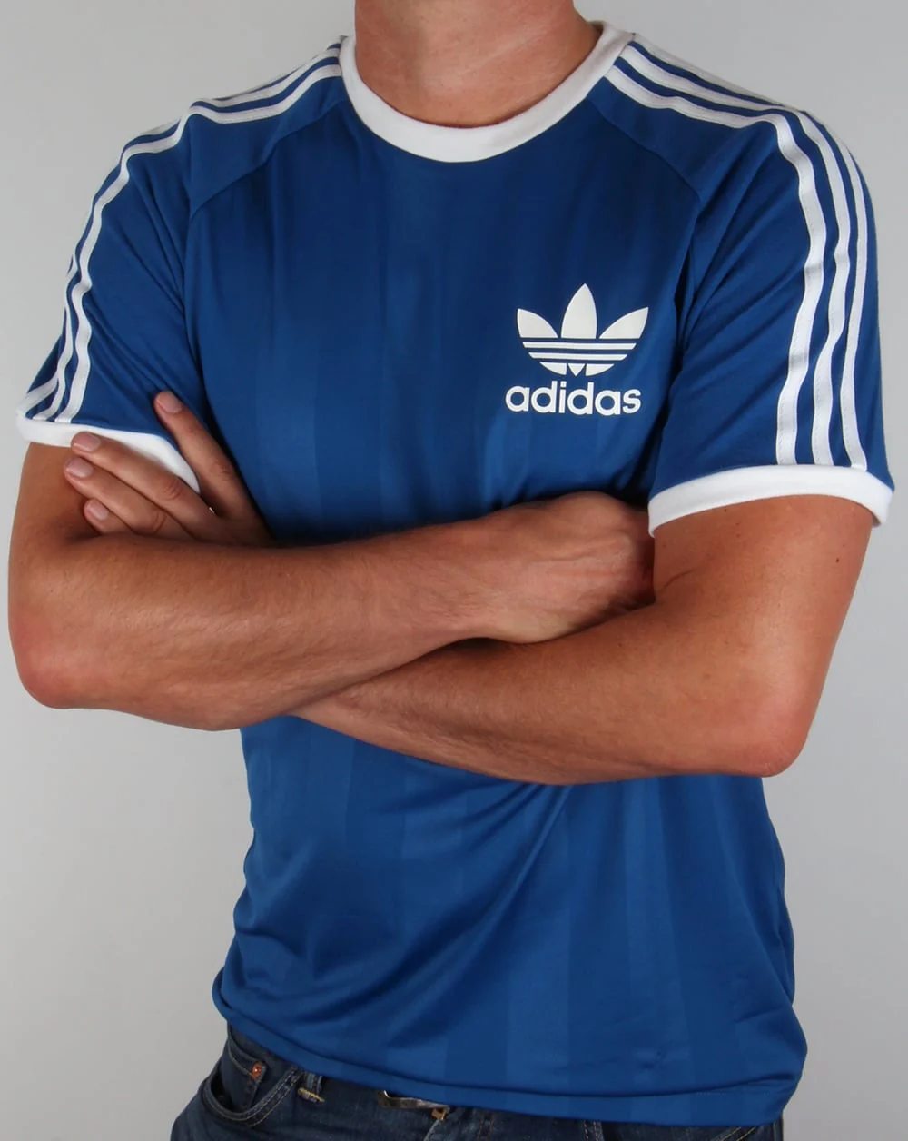 Adidas Old Skool 3 stripe T-shirt Royal Blue - Image 2