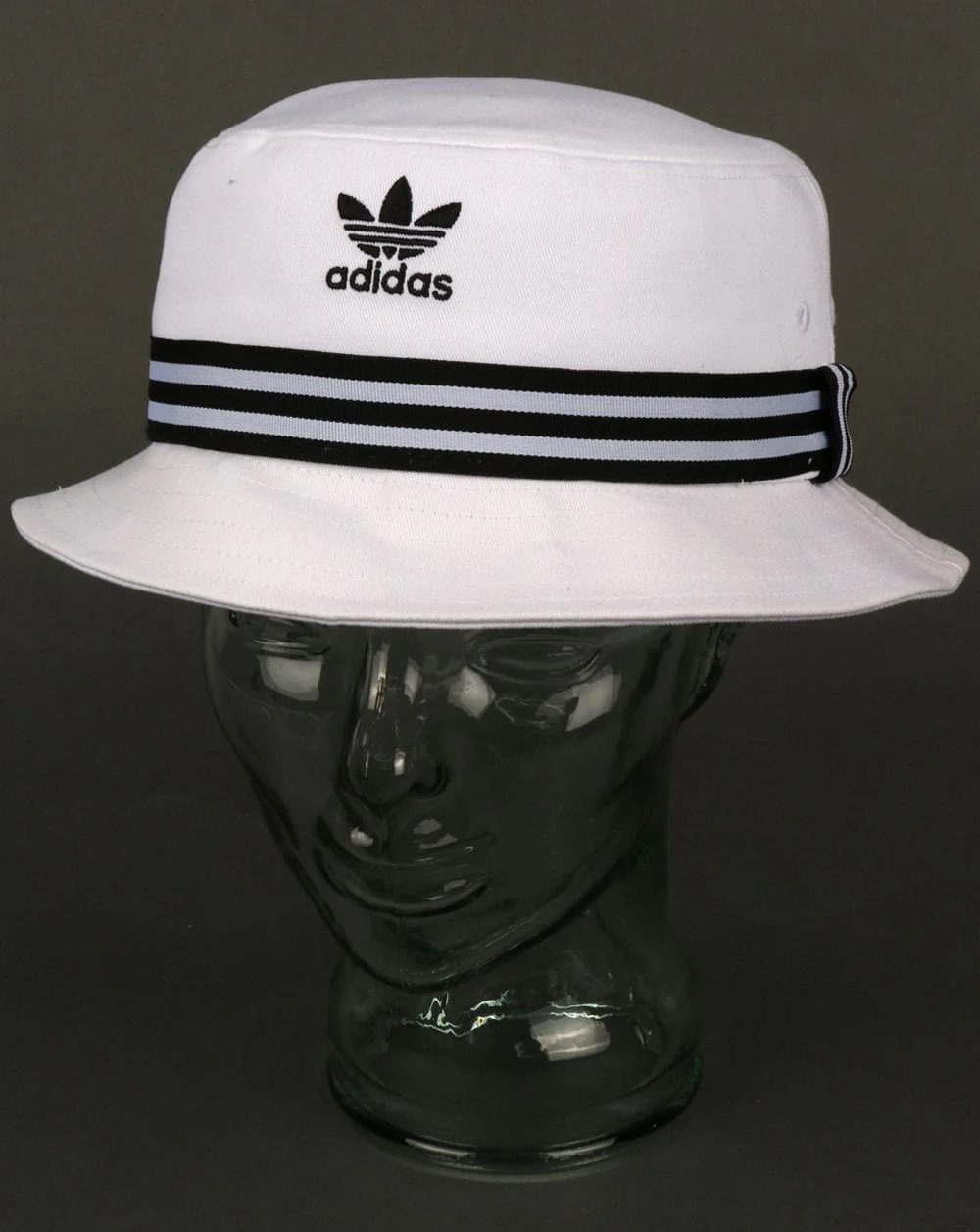 Adidas Originals 3 Stripe Band Bucket Hat White/black