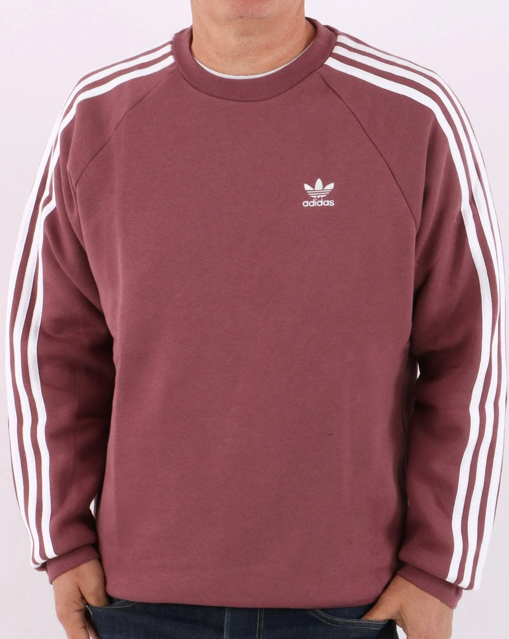 Adidas Originals 3 Stripes Crew Sweat Quiet Crimson