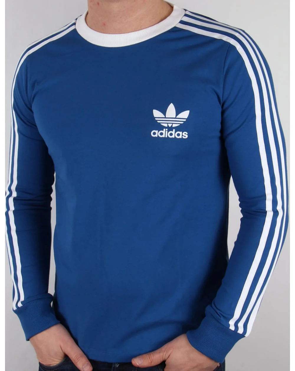 Adidas Originals 3 Stripes Long Sleeve T-shirt EQT Blue