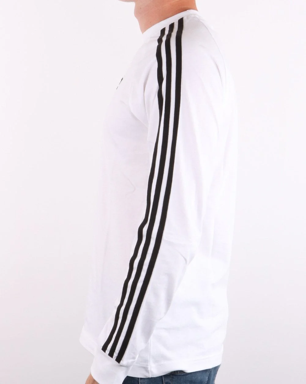 Adidas Originals 3 Stripes Long Sleeve Tee White/black - Image 3