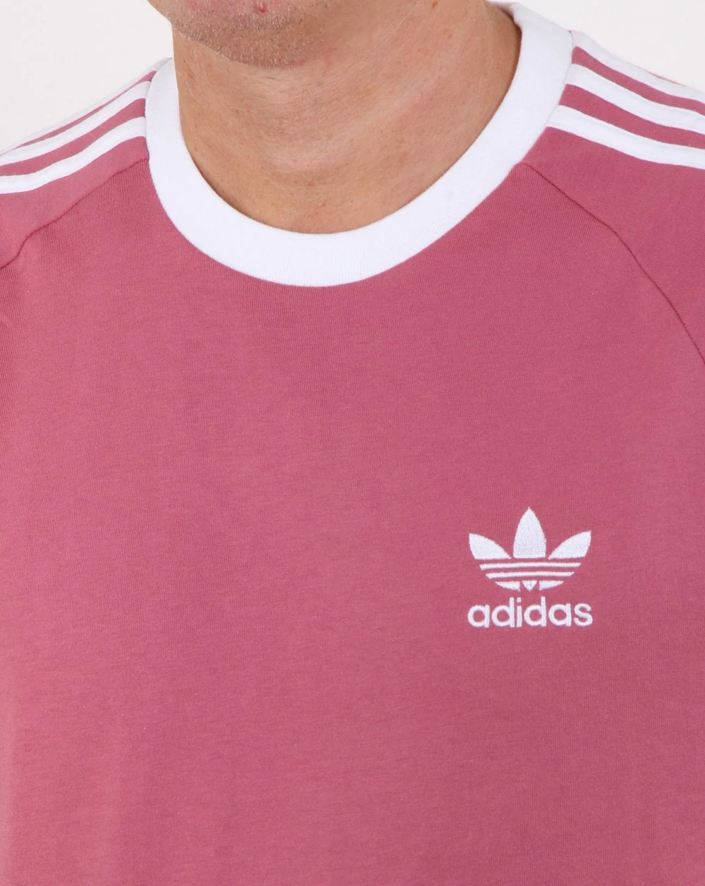 Adidas Originals 3 Stripes T Shirt soft Maroon - Image 2